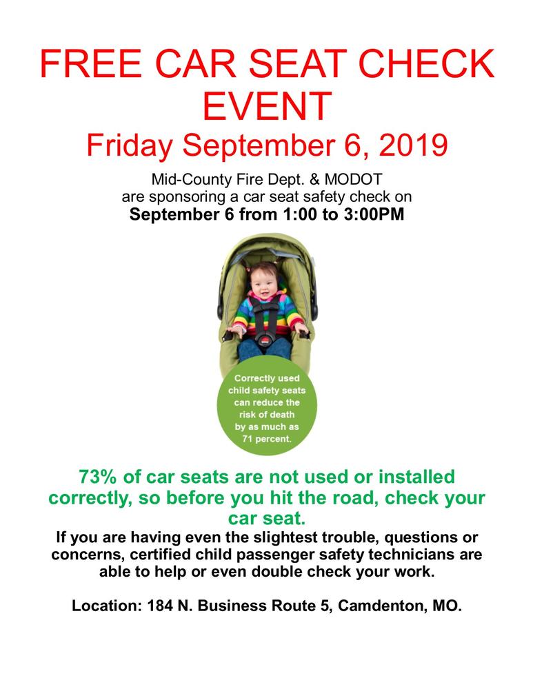 Car seat clearance event